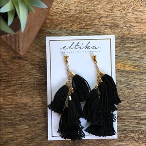Ettika Black Chandelier Earring
